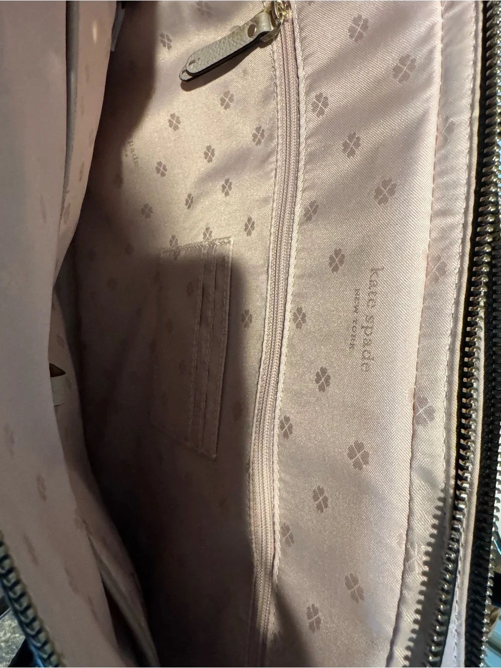 kate spade Black and Taupe Pebbled Leather Laptop Bag